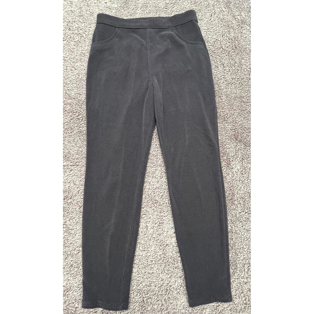 HUE Womens Large Butter Twill Jean Style Leggings Charcoal Gray Pull On Skinny